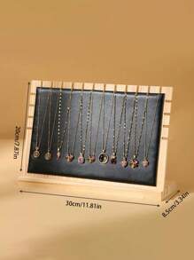TONVIC 1PC Creative Solid Wood Necklace Display Stand, Fashion Jewelry Display Rack, Sweater Chain Pendant Holder, Jewelry Display Prop - Horizontal 30cm*20cm - View 12