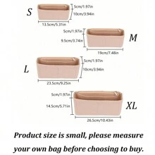 1 件勃艮第多功能手提包毛毡布插袋，收纳袋化妆手提包收纳袋旅行内袋便携式拉链内衬袋，带多个隔层的单肩包插入式收纳袋，手提包内衬钱包收纳袋化妆配件，适用于青少年女孩、女大学生、新人及白领人士 - 酒紅色 - 查看 2