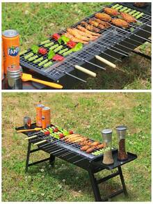 1 pc Parrilla para barbacoa casera, horno portátil plegable para exterior, set completo de parrilla casera, set de horno de carbón para exterior, parrilla de barbacoa, camping al aire libre, parrilla de barbacoa,Grado alimenticio, sin olor peculiar, espesamiento, reunión familiar, cena de amigos, plegable para el hogar, estante de barbacoa portátil, herramienta multiusos, pequeña estufa de acero inoxidable, horno de carbón espesado, barbacoa casera, rejilla de carbón - Negro - Ver 2