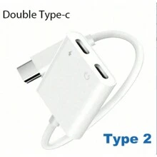 2 in 1 Typ C zu 3,5mm/Typ C Adapter Audio Aux Kabel kompatibel mit iPhone 16 Pro Max/16 Pro/16 Plus/16, iPhone 15 Pro Max/15 Pro/15 Plus/15, Kopfhörer