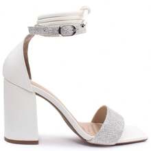 Women's Sandals With Thick Heel And Shiny P66 - 銀白色 - 查看 4