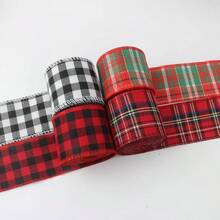 1 卷/2 码，6 厘米宽圣诞礼物包装缎带，适用于 DIY 工艺装饰，美国圣诞丝带（不含线轴） - 彩色 - 查看 8