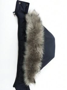 Parka femme à capuche détachable avec col de fourrure, nouvelle mode hiver, épaisse et chaude - Bleu marine - Voir 7