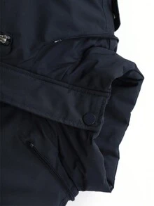 Parka femme à capuche détachable avec col de fourrure, nouvelle mode hiver, épaisse et chaude - Bleu marine - Voir 6
