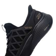 Skechers 女士休闲户外步行鞋，舒适轻便旅行运动鞋，低帮简约休闲运动鞋，款式编号：117507-BBK - 黑色 - 查看 3