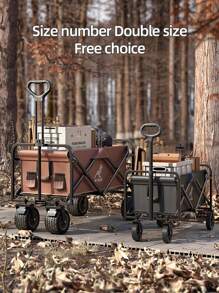 1 Piece Aoran Oversized Coffee/Black Durable Iron Alloy Picnic Available Extra Large Tabletop Foldable Camping Cart Trailer Outdoor - Multicolor - View 2