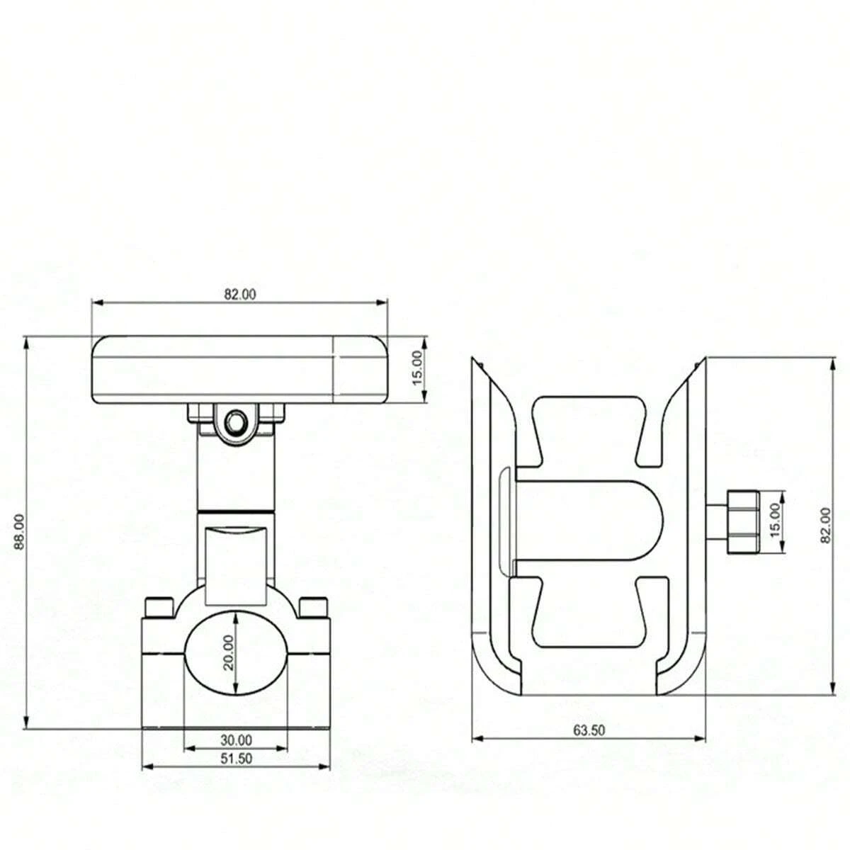 1pc Aluminum Alloy Motorcycle Bicycle Phone Holder Mount Adjustable