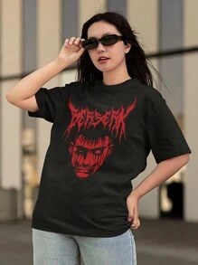 Anime Black Hawk Cotton T-Shirt Ref 1353 - 黑色 - 查看 6