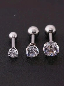 3pcs/Set Golden Ear Bone Stud Earrings For Women