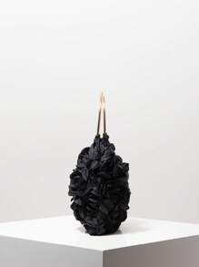 优雅玫瑰花朵手拿包，女士礼服派对手提包，温柔甜美女孩单肩包，纯色水桶包，新娘钱包（图案随机）