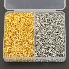 Assortiment de découverte pour la création de bijoux : anneaux ouverts blancs et dorés de 4 mm/5 mm/6 mm/7 mm/8 mm/10 mm, fermoirs mousquetons, anneaux fermés, pour bracelets, colliers, porte-clés, cadenas, fournitures pour bijouterie faite main