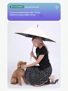 CAGIBEN 雨伞，太阳伞，防晒雨伞，超轻长柄伞，100cm伞面，防紫外线防水设计，小巧轻便，日晒雨淋皆宜，男女通用，四种颜色可选。 - 彩色 - 查看 8