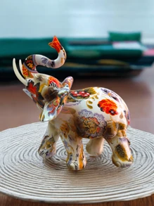 Elephant Resin Ornament - Red - View 1