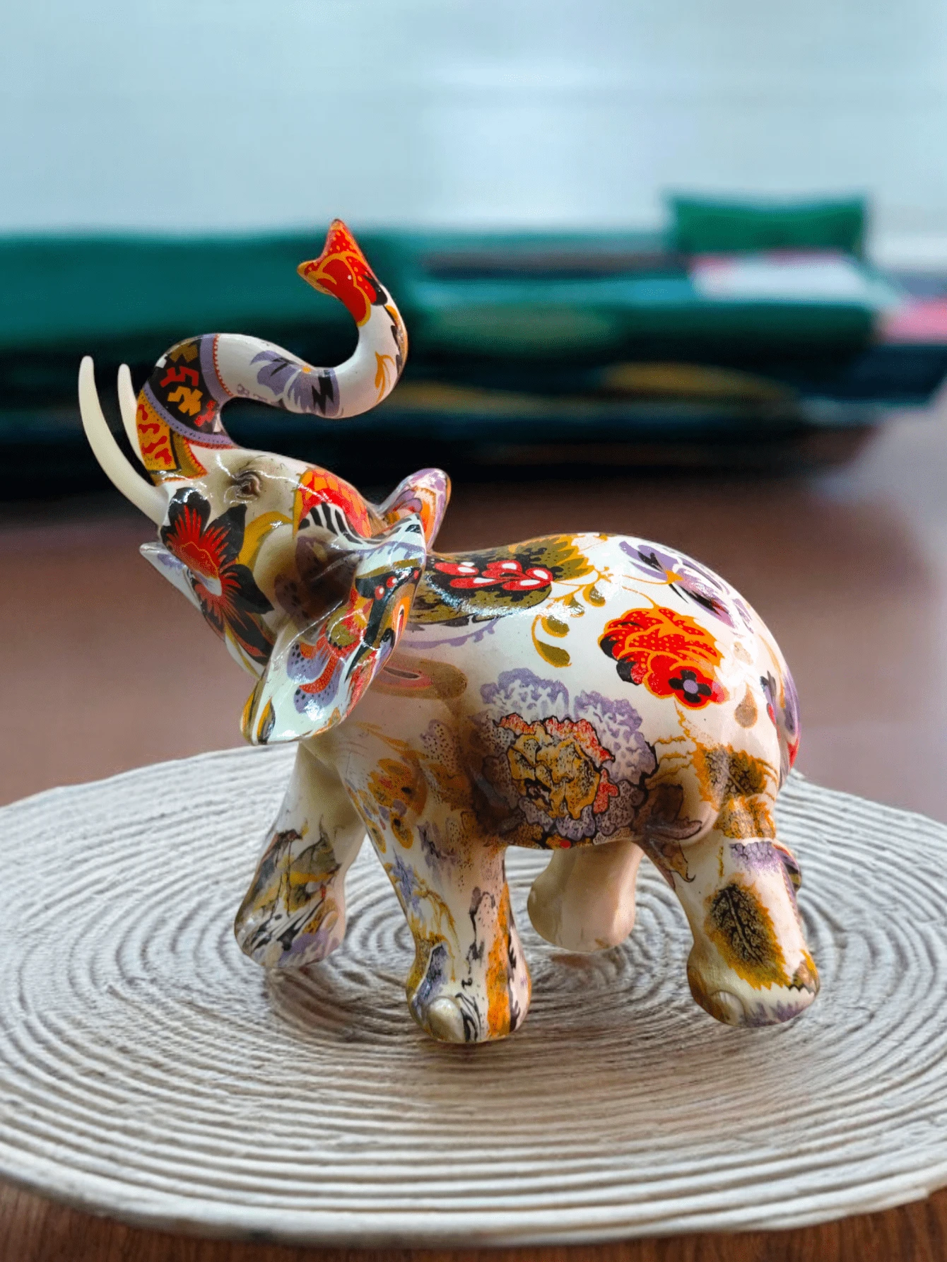 Elephant Resin Ornament - Red - View 1
