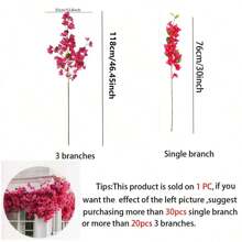 2pcs Artificial Flowers Bougainvillea Branches Faux Floral Stems Long Plant Branches For Party, Wedding Centerpieces Home Garden Wall Decoration, Valentine Day, Gift Gifts Birthday Graduation