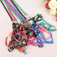 1pc 110cm Long Polyester Printed Material Dog/Cat Leash, Suitable For Various Small Dogs & Cats, Pet Supplies Accessory