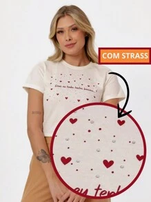 Women's Cotton Blouse With Rhinestone Applique Christian Print God I Have So Many Blessings