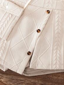 3pcs/Set Baby Girls Ruffled Long Sleeve Top + Matching Skirt Shorts + Matching Purse Outfit, Casual