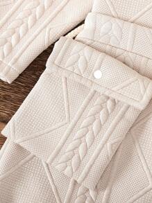 3pcs/Set Baby Girls Ruffled Long Sleeve Top + Matching Skirt Shorts + Matching Purse Outfit, Casual