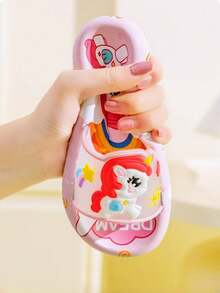 TEEOEC 2024 新款儿童女童拖鞋，可爱卡通设计，软底防滑耐磨夏季沙滩凉鞋，适合幼儿 - 粉色 - 查看 4