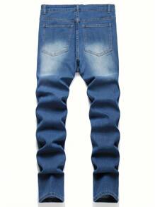 Men's Casual Tight Jeans - Blue - View 3