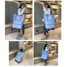 Shang's Maleta Con Ruedas Removibles Bolsa Para Viaje o gym bolsa expandible - Azul - Ver 4