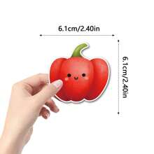 50 piezas Pegatinas de garabatos de frutas y verduras de dibujos animados, adecuadas para decorar portátil, monopatín, guitarra, botella de agua, equipaje, cuaderno, arte de pegatinas DIY, pegatinas, pegatinas de frutas, cuaderno - Multicolor - Ver 8