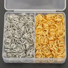 Assortiment de découverte pour la création de bijoux : anneaux ouverts blancs et dorés de 4 mm/5 mm/6 mm/7 mm/8 mm/10 mm, fermoirs mousquetons, anneaux fermés, pour bracelets, colliers, porte-clés, cadenas, fournitures pour bijouterie faite main