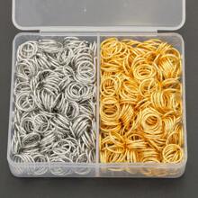 Assortiment de découverte pour la création de bijoux : anneaux ouverts blancs et dorés de 4 mm/5 mm/6 mm/7 mm/8 mm/10 mm, fermoirs mousquetons, anneaux fermés, pour bracelets, colliers, porte-clés, cadenas, fournitures pour bijouterie faite main