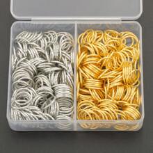 Assortiment de découverte pour la création de bijoux : anneaux ouverts blancs et dorés de 4 mm/5 mm/6 mm/7 mm/8 mm/10 mm, fermoirs mousquetons, anneaux fermés, pour bracelets, colliers, porte-clés, cadenas, fournitures pour bijouterie faite main