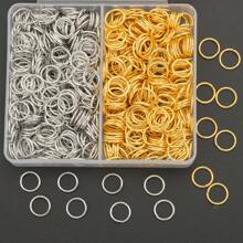 Assortiment de découverte pour la création de bijoux : anneaux ouverts blancs et dorés de 4 mm/5 mm/6 mm/7 mm/8 mm/10 mm, fermoirs mousquetons, anneaux fermés, pour bracelets, colliers, porte-clés, cadenas, fournitures pour bijouterie faite main