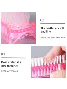 3支/1支双面美甲清洁刷 - 无香型，鬃毛美甲刷，脚趾甲护理工具，呵护指甲健康