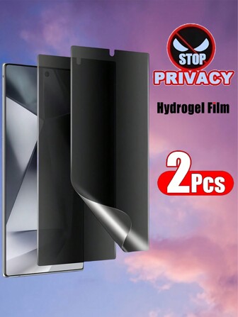 2Pcs Anti-Spy Privacy Soft Hydrogel Film Screen Protector, No Bubbles, Easy To Apply, Fingerprint Unlocking Supported, Scratch Resistant, High Quality. Compatible With IPhone 16, 15, 14, 13 / Galaxy S24 FE, S23, Z Flip 6, 5 / / Redmi 13C / POCO X6 / Pura 70, P60Pro / Honor 100, 200, 90Lite, X8, X9 / Magic 6, 5 Lite, X9B, X9A And More Models (Not Tempered Glass) Gift For Birthday, Family, Friends Phone Screen Protector, Phone Accessories Waterproof Shockproof Anti-Fall Anti-Fall Anti-Fingerprint Full Cover