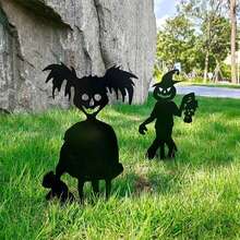 Halloween Party 4pcs Spooky Little Devil Garden Stake - Contemporary, Halloween Decoration For Outdoor Use, Halloween Decor, Halloween Accessories - Black - View 2