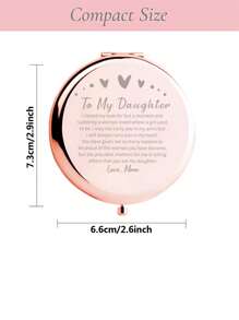 1pc Rose Gold-Color Ocean World Custom Engraved Portable Folding Compact Mirror, Ultra-Thin And Lightweight Stainless Steel Mirror Suitable For All Occasions And People, Foldable Square Pocket Mirror With Various Stylish Designs, Durable And Reliable, Convenient Handheld Makeup Mirror With 180° Flip Cover