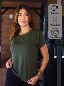 Breathable And Quick-Drying Fitness T-Shirt - Soft Touch - Màu xanh lá cây đậm - Xem 1