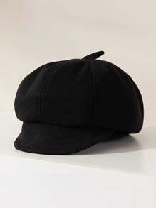 1 件装儿童纯色复古贝雷帽，男女通用可爱时尚艺术家帽，适合春秋季幼儿女孩男孩户外日常使用