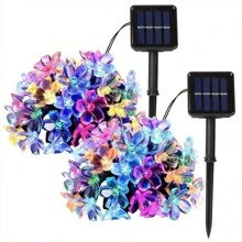 1pc Outdoor Waterproof Solar Powered Cherry Blossom LED String Lights, Garden Decor And Ambience Enhancer, Weather-Resistant, Home Decoration Lights - Multicolor - View 12