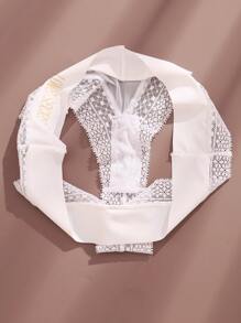 4条装女士蕾丝字母LOVE无痕丁字裤，透气性感三角裤 - 彩色 - 查看 7