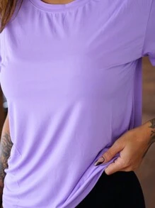 Breathable And Quick-Drying Fitness T-Shirt - Soft Touch - Lilac Purple - View 6