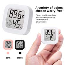 3 piezas Mini medidor digital de temperatura y humedad con interruptor de temperatura, pantalla electrónica de temperatura y humedad, entrega al azar, para automóvil