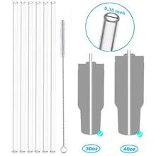 Set di cannucce riutilizzabili semi-trasparenti di diametro 9mm con 1 pennello in acciaio inossidabile, facili da pulire, compatibili con