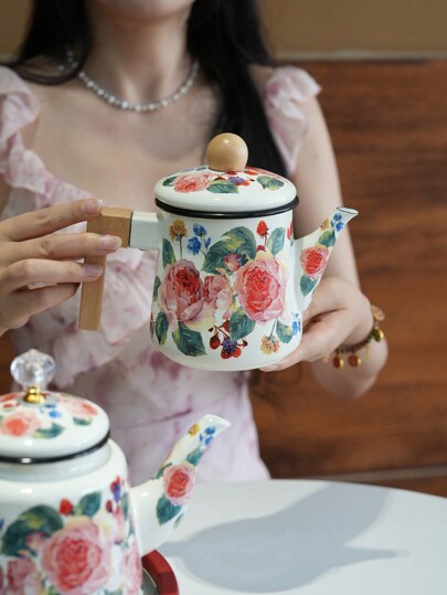 قدر وردي مطلي بالمينا ، جرة تخزين ديكورية مزينة بغطاء مرصع بالراين ، مناسب للتسخين على الموقد، وعاء سكر مطلي بالمينا للاستخدام المنزلي ، وعاء توابل ، وعاء حبوب قهوة ، وعاء شاي ، وعاء صلصة حارة ، وعاء وجبات خفيفة ، إبريق شاي مطلي بالمينا ، صندوق شاي ، قطعة ديكورية مثالية ، هدية رائعة للأصدقاء والكبار في السن وهدية عيد الأم