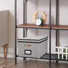 1 Pack/2 Pack/3 Pack File Organizer Box, File Organizer Box With Lid, Hanging File Folders Organizer, Letter Size, Collapsible Document Organizer, Home Office, Gray/Black - Xám-2 chiếc - Xem 6