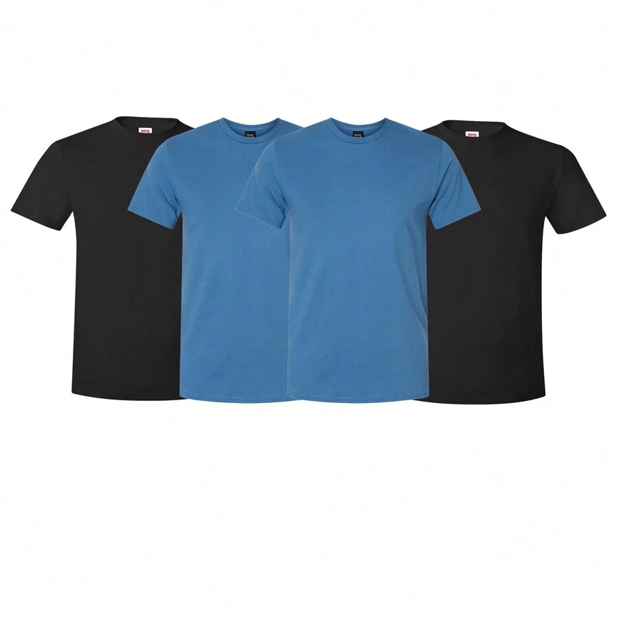 Hanes Women's Perfect T-Shirt - 4980 Pack Of 4 - Black/Blue Denim - View 1