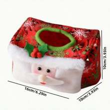1 PC Christmas Decorative Tissue Box Set Christmas Table Ornaments Atmosphere Arrangement Christmas Supplies Holiday Christmas Tissue Box Set - Santa Claus And Snowman Pattern, Perfect Holiday Decoration, Halloween, Halloween Decoration - Multicolor - View 2