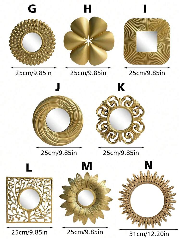 1 CÁI Gương Vàng Để Trang Trí Tường Treo Đồ Trang Trí Nghệ Thuật Thủ Công Vật Dụng Cho Nhà Phòng Ngủ Phòng Tắm Tròn Nhỏ, Trang Trí Nhà Cửa, Trang Trí Phòng, Trang Trí Tường - Vàng - Xem 4