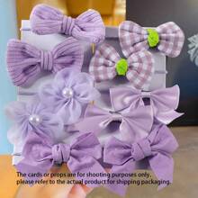 10 cái Cô gái Đáng yêu Lưới Bowknot & Hoa Băng tóc , Tóc đuôi gà In Công chúa Màu hồng , Thích hợp Đối với Sử dụng hàng ngày - Nhiều màu - Xem 3