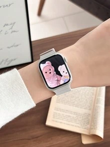 1pc Unisex Silicone Magnetic Watch Band, Compatible With Apple Watch 42mm, 38mm, 40mm, 41mm, 44mm, 45mm, 46mm, 49mm, Fashionable Smart Watch Replacement Strap, Suitable For Ultra2, Ultra SE2, SE 11, 10, 9, 8, 7, 6, 5, 4, 3, 2, 1 Series, Great Gift For Students Back To School - Multicolor - View 3