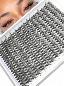 Queenice 280pcs 30D Curling 9-16mm DIY False Eyelashes, Natural & Lightweight, Delicate & Soft, Reusable, Suitable For Beginners For Home Or Outdoor Use, Applicable For Daily Life, Dates, Parties, Music Festivals, Halloween, Etc. - D - View 4